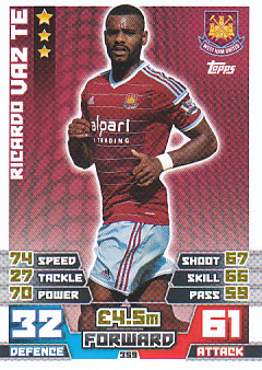 Ricardo Vaz Te West Ham United 2014/15 Topps Match Attax #359